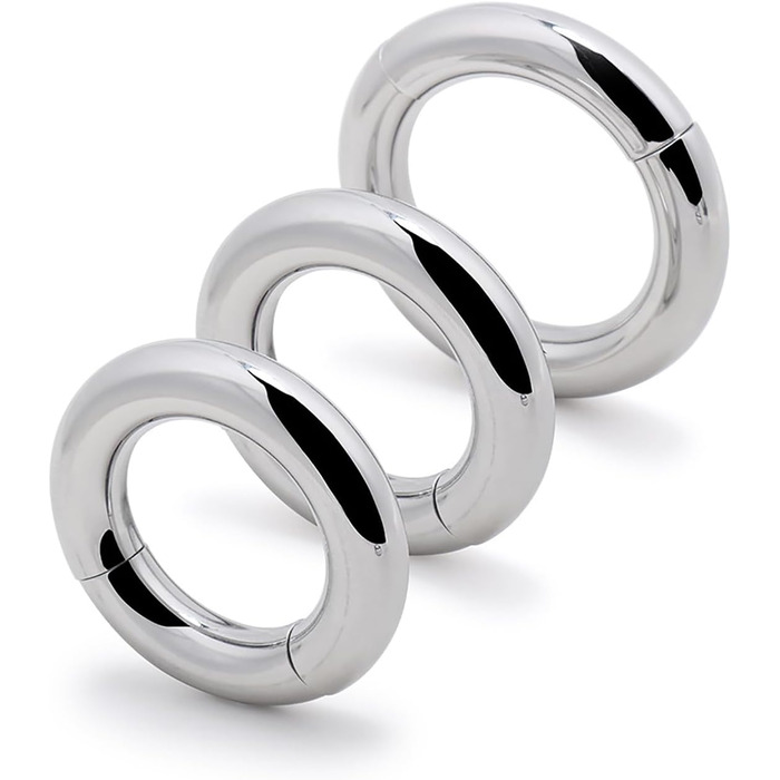 Сталевий кільцевий стимулятор для чоловіків з магнітними вагами, для уповільнення еякуляції (30+33+38mm)
