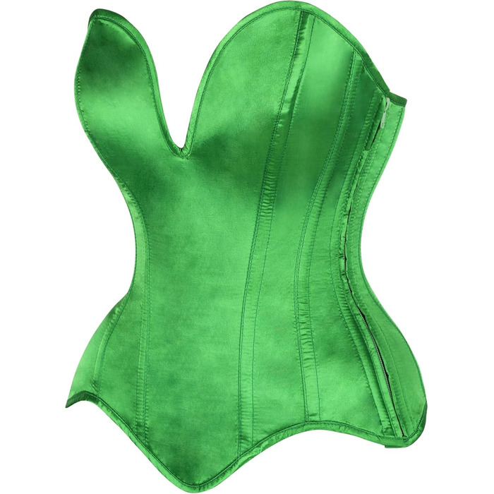 Корсет Daisy Corsets з шнурівкою, м'яка тканина, зелений сатин, Overbust, XS