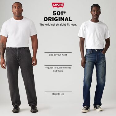 Чоловічі джинси Levi's 501 Original Straight Fit, класичний крій, Stonewashed Black (33W / 30L)