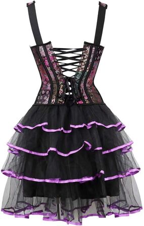 Сукня-корсет з корсетом, повний бюст, бретельки, блискавка, шнурівка, сексуальний фіолетовий колір