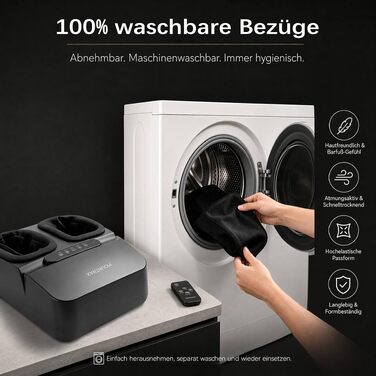 Масажер для ніг Mountrax Shiatsu з підігрівом до 55°C від п'яткової шпори та плантарного фасціїту, обсидіаново-чорний