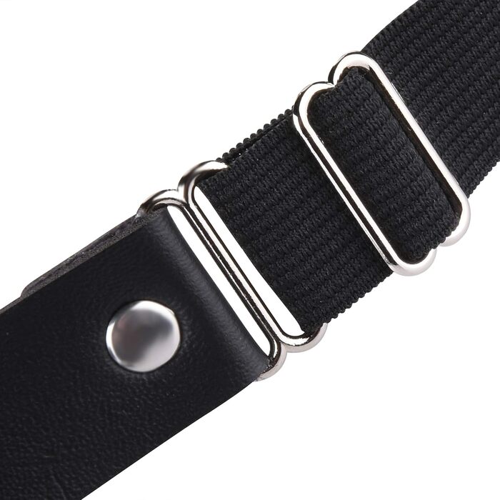 Чорні мереживні напульчники для ніг з кліпсами Beautyflier, PU-шкіра, еластичні, готичний стиль, універсальний розмір