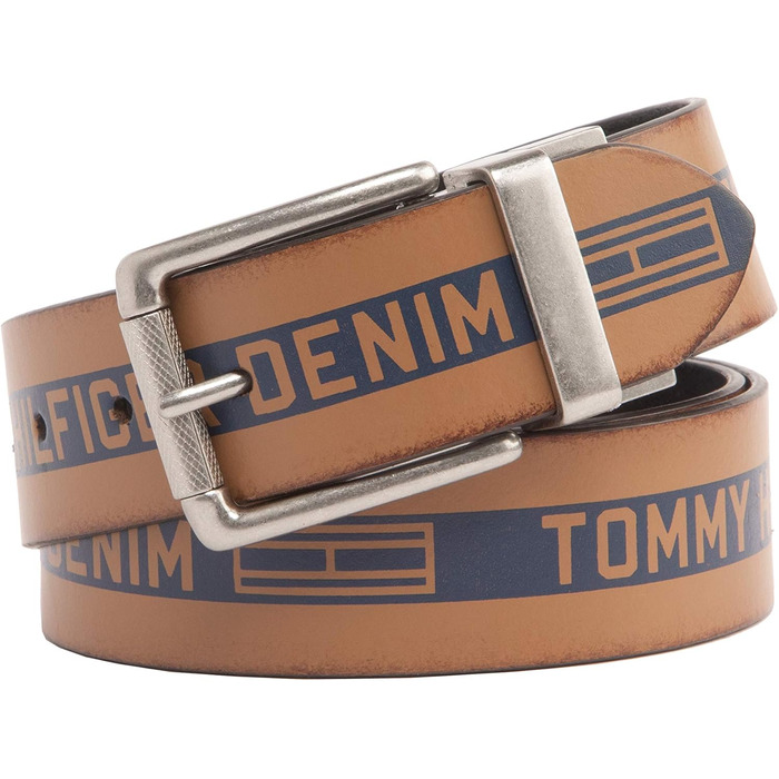 Двосторонній шкіряний ремінь Tommy Hilfiger Adaptive для чоловіків, коричневий / темно-синій, розмір S