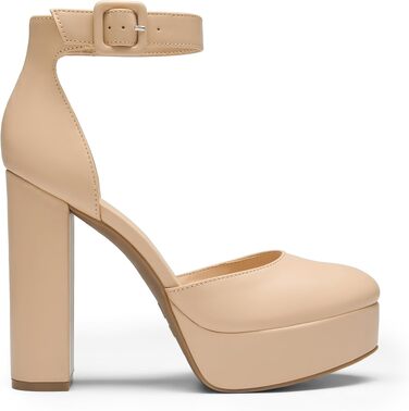 Жіночі туфлі на високих підборах з платформою DREAM PAIRS, бежевий колір (Nude), PU-шкіра, розмір 37 EU