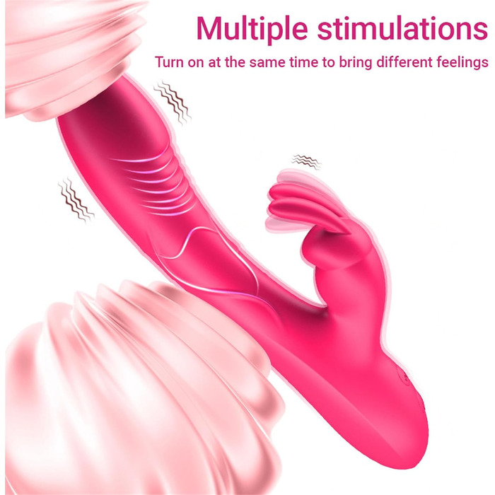 Вібратор для жінок Klitoris та G-точка, Rabbit Silikon, 10 режимів, для пар, реалістичний секс-іграшка, рожевий