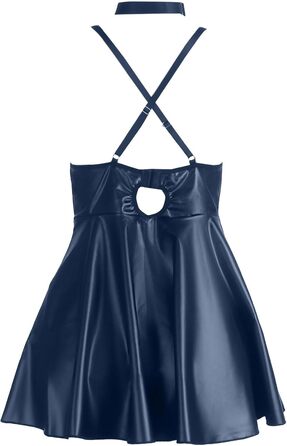 Комплект жіночої білизни: ремінь, шкарпетки, спідниця з екошкіри, з регульованим намистом (Блакитний, 4XL)