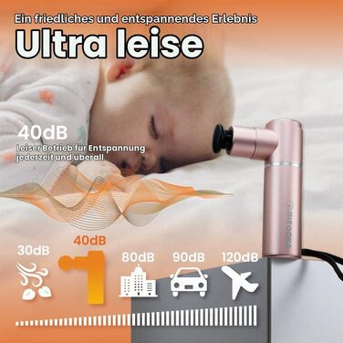 Міні-перкусійний масажер PISOOKA X Mini Massage Gun (66W) – Компактний ультралегкий масажер для глибокого масажу м'язів, шиї та спини, алюмінієвий корпус, 4 насадки, USB-C, чорний