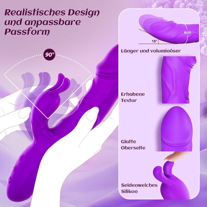 Вібратор для жінок Гобокен: кролик з 10 режимами вібрації, G-точка, кліторальний та анальний вібратор, для пар та індивідуального використання