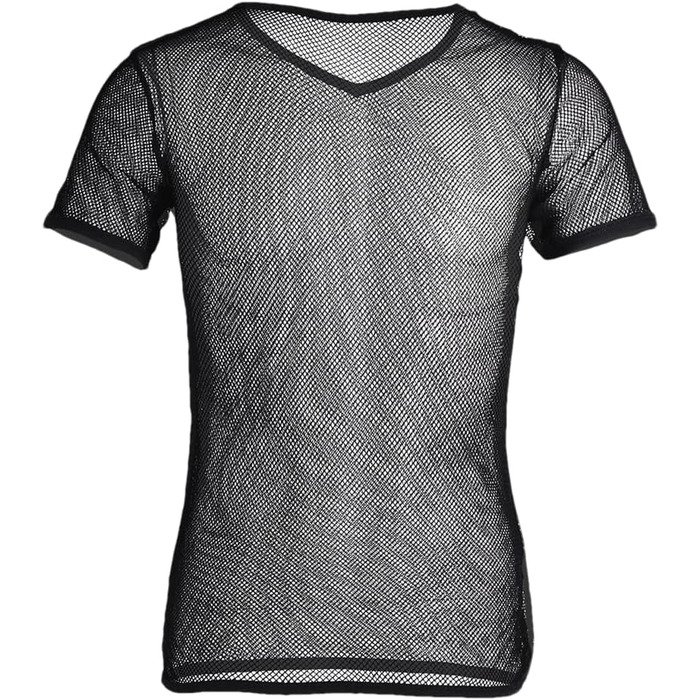 Чоловіча сітчаста футболка з прозорою тканиною для нічного клубу, клубний одяг, прозора майка-топ, футболка 'рибача сітка'