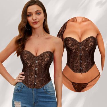 Жіночий топ VONMELLI Butier Korett з мереживом, колір кава, розмір XL