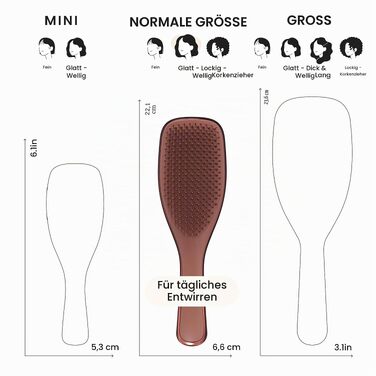 Щітка для волосся Tangle Teezer Ultimate Detangler для вологого та сухого волосся всіх типів, розплутуюча з дворівневими щетинками, колір Шоколадна бронза