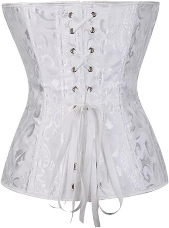 Корсетний топ CSKJ для жінок: готичний, вінтажний корсет, годинниковий корсет, повний бюст, зручний корсет, нижня білизна, корсет для вечірки, карнавалу, костюмів (Vampir, Steampunk, Piratenkostüm), 5XL, білий