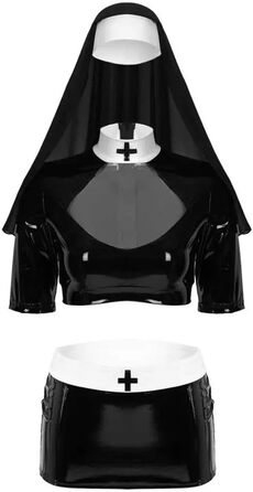 Костюм для ролевих ігор GRRKDFQ: сексуальний комплект з топом та спідницею, чорний, XXL