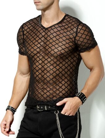 Футболка з короткими рукавами Casey Kevin Herren, сітка, мережа, чорний XL