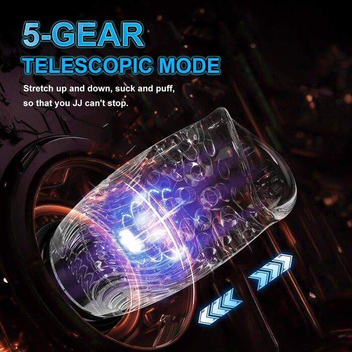 Електричний секс-іграшка для чоловіків з 5 режимами, телескопічною функцією та 10 вібрацій