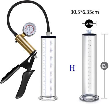 Насос для збільшення статевого члена: преміум якість, силіконовий, з манометром, для чоловіків