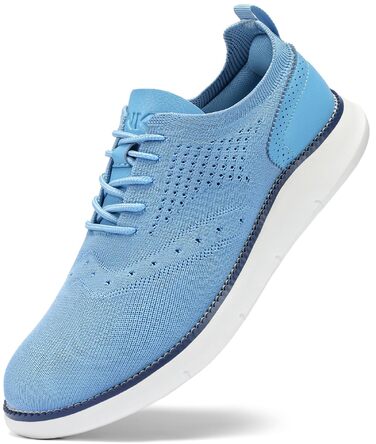Чоловічі класичні туфлі SVNKE Oxfords — ділові шкіряні черевики на шнурівці, сині (Bleu Caroline), розмір 47 EU