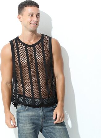 Чоловіча майка-топ Evankin з мереживом, чорна