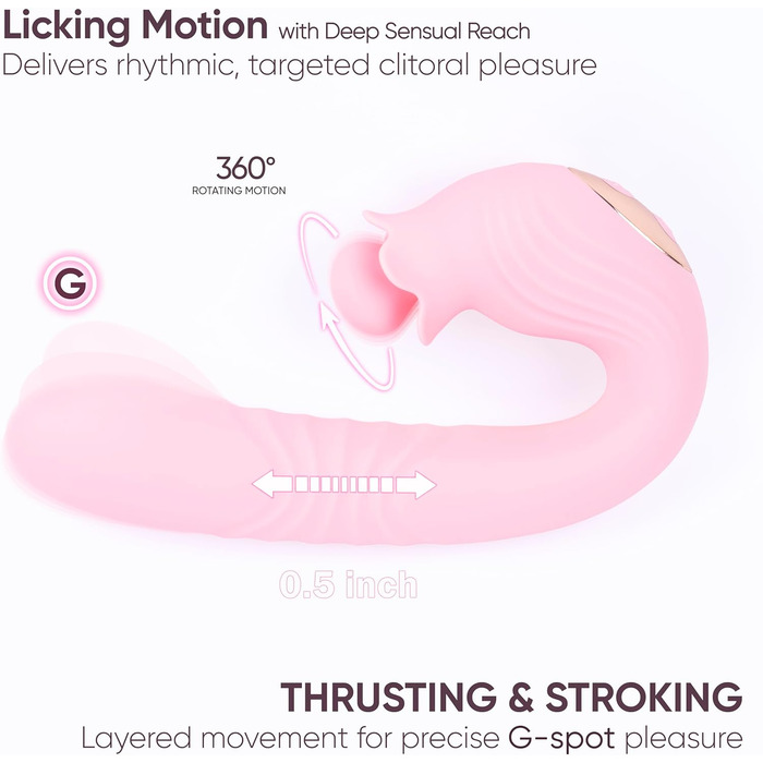 Вібратор кролик Selove 5-в-1 з ротаційною головкою для клітора – іграшка для дорослих (рожевий)