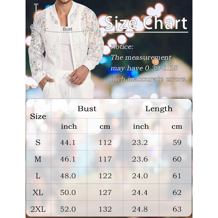 Чоловіча мереживна куртка AIEOE з довгим рукавом, сітка, топ, мереживний блейзер для вечірок, клубів, прозорий топ, мереживний топ для клубу, Fasching, білий