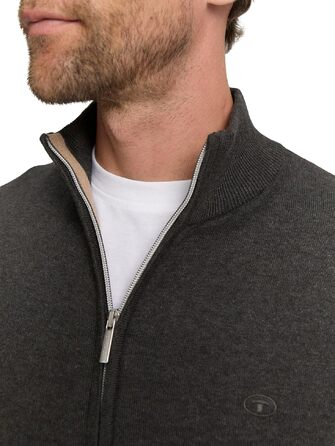 Чоловічий трикотажний кардиган Tom Tailor з бавовни, розмір XL, колір Black Grey Melange (арт. 10617)