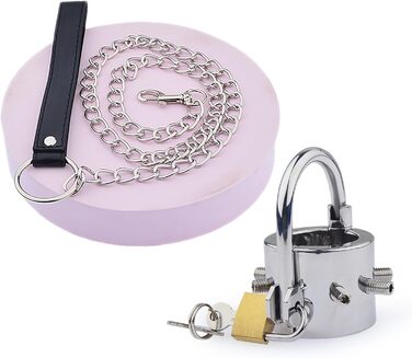 Сталевий кільце для яєчок, розтягувач яєчок, вага для яєчок, посилений кільце для пеніса з 6 знімними шипами CBT, замками та металевим ланцюгом. Кільце для пеніса, сексуальна іграшка для чоловіків, сріблястого кольору, комплект.