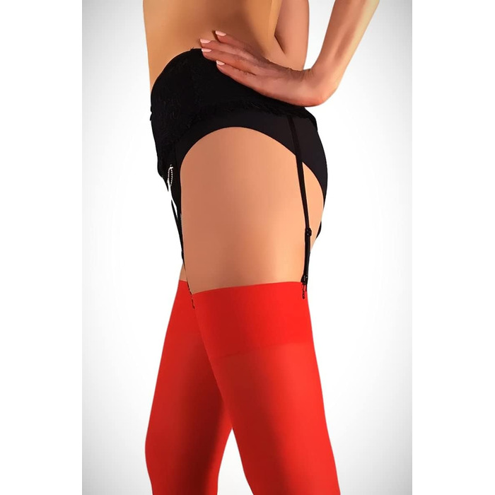 Чулки до коліна MILA MARUTTI для гетра з мікрофібри, 40 ден, XL, червоний/виїзд, однотонні (Getaway Solids)