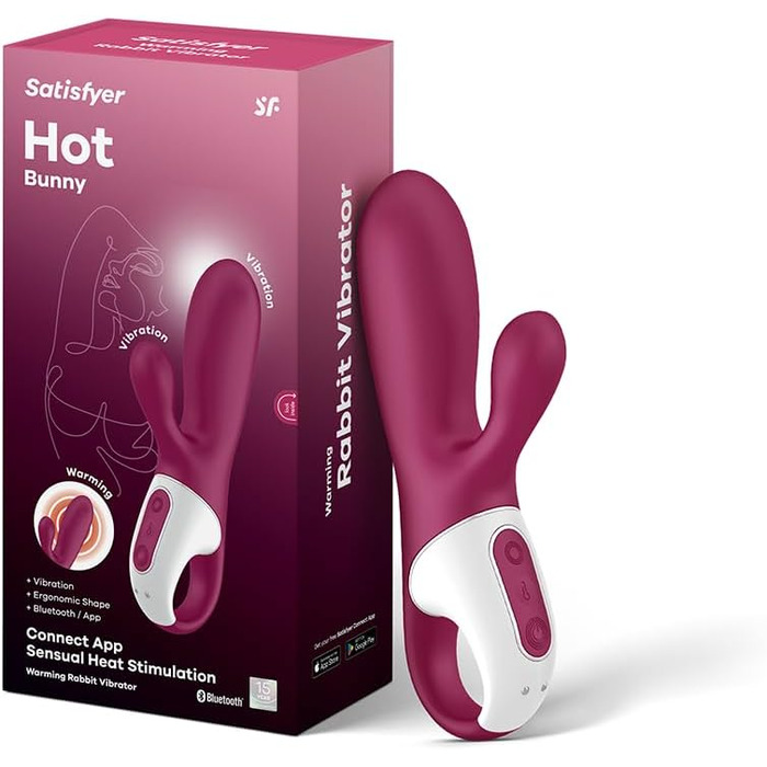 Satisfyer Rabbit Heated Affair Connect - вібратор кролик з підігрівом та Bluetooth, червоний, 20.5 см