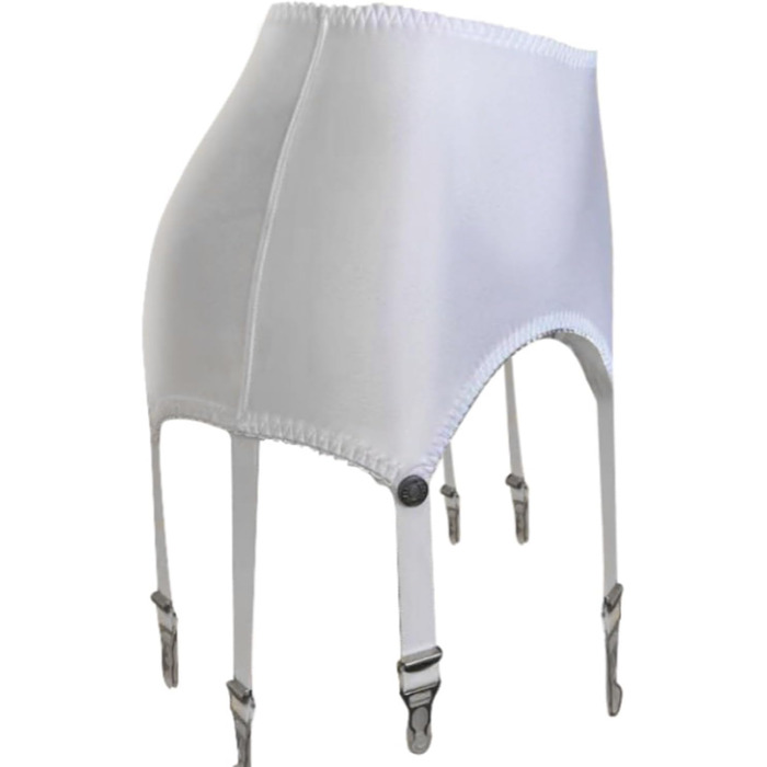 Пояс-тримач панчіх для жінок WJDREPKHY з високою талією, сітчатий пояс-тримач з 6 металевими затискачами, регульовані ремінці для панчіх, що прикривають стегна (XXL-3XL, білий)