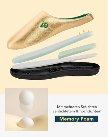Чоловічі двоколірні домашні капці VeraCosy з ефектом пам'яті Memory Foam, розмір 42/43 EU, колір Tribünengold