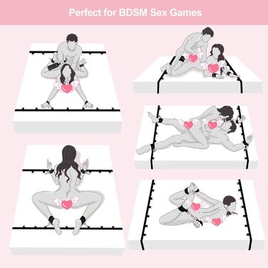 Набір для БДСМ Bett Fesseln: Фетіш-іграшки для пар з наручниками, кайданами, пов'язкою на очі та клямками. Стабільний набір для сексуальних ігор