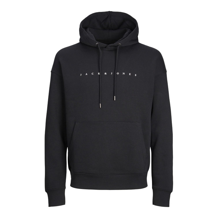 Чоловічий худі Jack & Jones JJESTAR JJ Sweat Hood — розслаблена посадка (Relaxed Fit), чорний, розмір 3XL