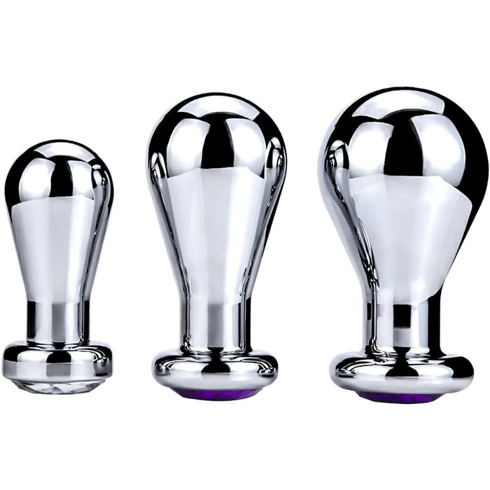 Анальний плагін JudeCP з кристалом, метал, S/M/L (4/5.2/6.2 см), для новачків, жінок, чоловіків, пар