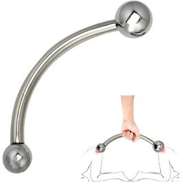 Анальний дildo з металу Doppelkopf з двома кульками, стимулятор G-точки, нержавіюча сталь