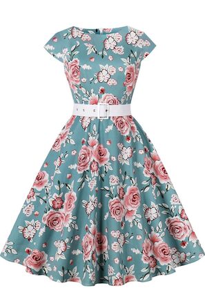 Сукня в стилі рокабіллі 50-х років AXOE з бавовни та поясом, розмір XXL