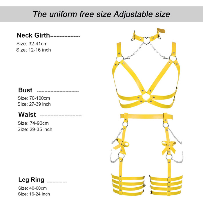 Жіночий шкіряний боді з лямками BANSSGOTH: комплект стрінги з бантиком для танців та святкування, оранжевий/жовтий колір