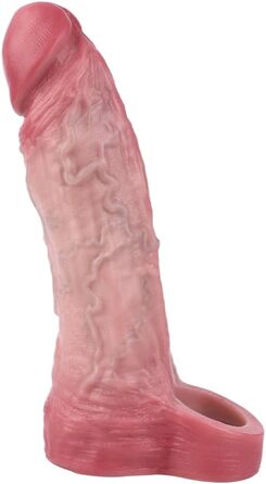 Реалістичний пеніс-сleeve з кільцем для яєчок та структурою вен, для подовження та продовження часу, збільшення пеніса, масаж G-точки, секс-іграшка для пар (OS-ADL5071)