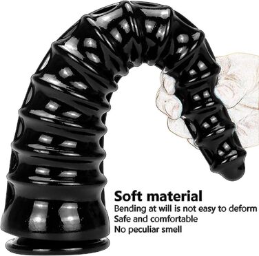 Анальний плагін YXBLV Extra Large 33см з присоскою для масажу G-точки та простати. Іграшка для дорослих, чорний.