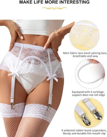 Спідниця-стрінг з мереживом Ohyeahlady для жінок, великі розміри XS-4XL, білий