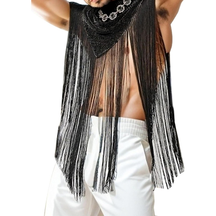 Чоловіча прозора сорочка AIEOE: сексуальний клубний одяг, мереживна сорочка з тонкої сітки (S, чорний)