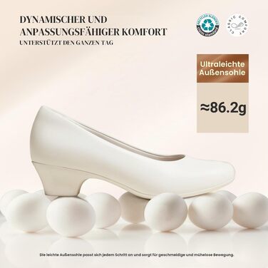 Жіночі туфлі-човники Dream Pairs на стійких підборах, білі, розмір 36 EU