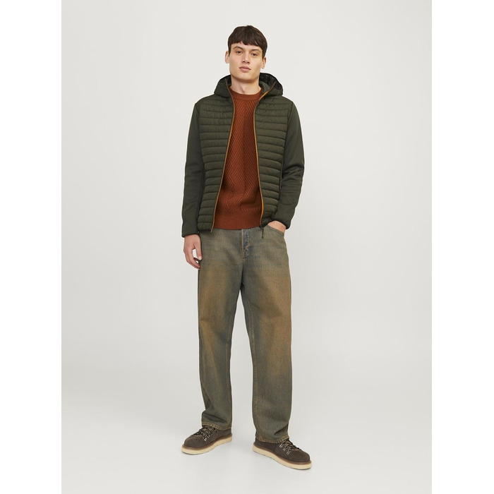 Чоловіча гібридна куртка JACK & JONES Mae Hybridjacke, колір Rosin/Marmelade, розмір XXL