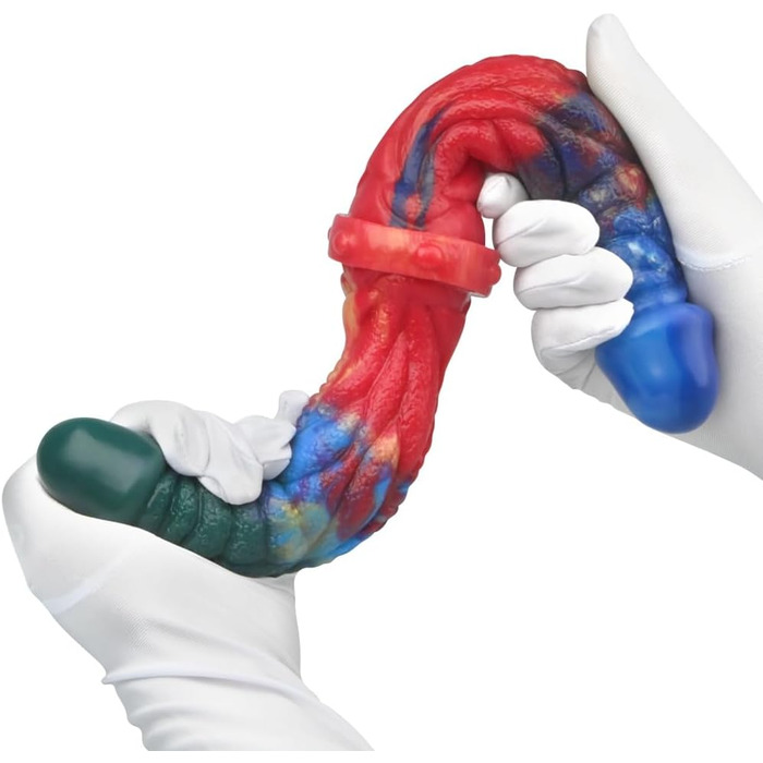 SXOVO Doppeldildo з сильною мускулатурою - великий, м'який, подвійний дилда для масажу G-точки та стимуляції простати. Іграшка для дорослих для жінок, чоловіків та пар.