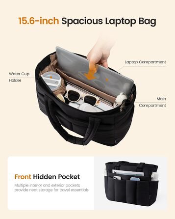 Жіноча сумка-шопер LOVEVOOK велика м'яка сумка Tote Bag для ноутбука 15.6