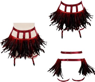 Жіночі мереживні набедрені стрічки, набедрені стрічки, пояс для шкарпеток, ремінь-підтяжки, готичний стиль, для клубів, вечірок, танців, фестивалів (білий, винний)