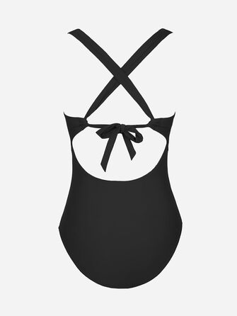 Купальник жіночий CUPSHE з V-подібним вирізом, з бавовняним ефектом, з глибоким вирізом на спині, чорний