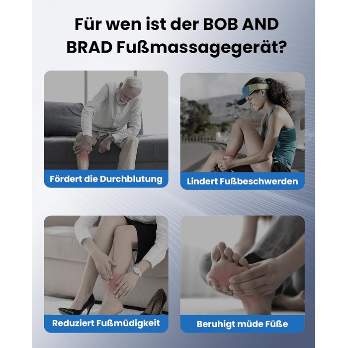 Масажер для ніг Bob and Brad Lite з підігрівом, функцією розминання та компресії (розмір XL, з пультом керування)