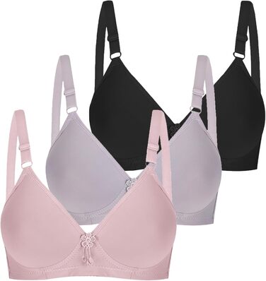 3 шт. комплект жіночий бюстгальтер без кісточок Push Up від CSWH: чорний, фіолетовий, рожевий. Ідеальний для йоги, фітнесу та спорту.