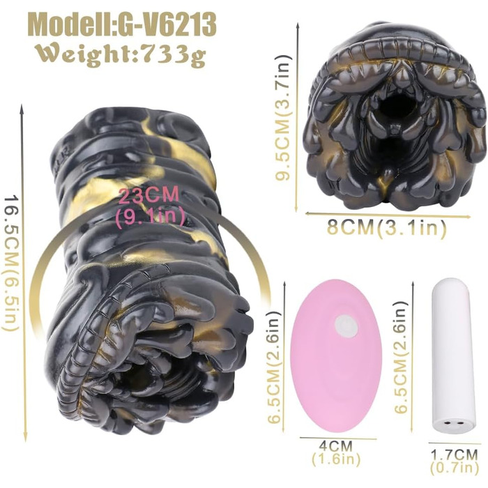 Вібраційний мастурбатор Lmgoc з серією Tierserie, реалістичний силіконовий вібратор для чоловіків, 10 режимів вібрації, для аносальної та вагінальної стимуляції (G-v6213)