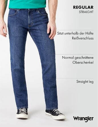 Чоловічі джинси Wrangler Regular Fit Regular - середня посадка, темно-сірі (Dark Stone), W36 L36